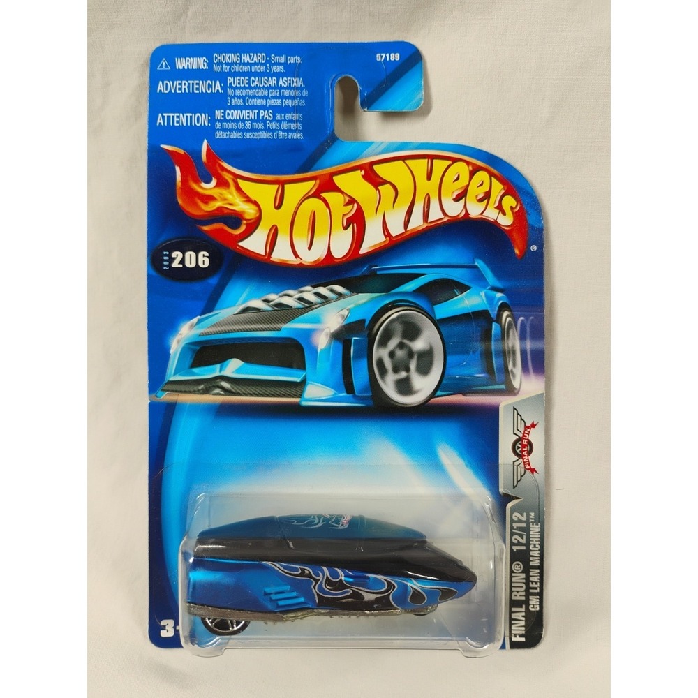 2003 Hot Wheels #206 Final Run 12/12 GM LEAN MACHINE Blue-Black w/Chrome